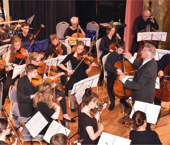 Sinfonisches Orchester beim Auftritt
